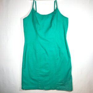 Allison Blair Women's Medium Teal Linen Blend Dress